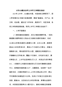 某市某镇2025年上半年工作情况总结