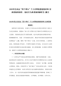 2025年生活会“四个带头”个人对照检查检视材料【包含典型案例剖析、违纪行为典型案例解析】2篇材料