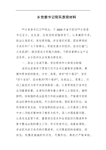 乡党委书记现实表现材料