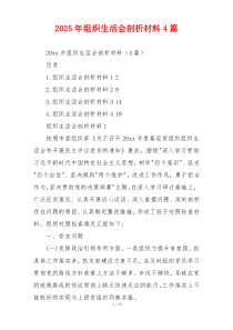 2025年组织生活会剖析材料4篇