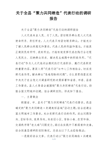 关于全县“聚力共同缔造”代表行动的调研报告