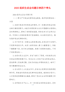 2025组织生活会问题示例四个带头