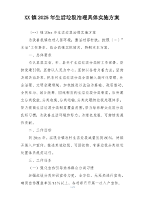 XX镇2025年生活垃圾治理具体实施方案