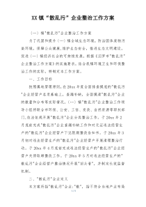 XX镇“散乱污”企业整治工作方案