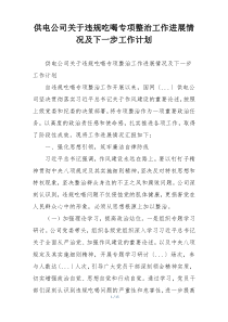 供电公司关于违规吃喝专项整治工作进展情况及下一步工作计划