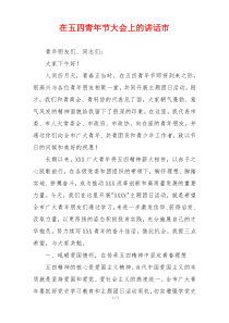 在五四青年节大会上的讲话市