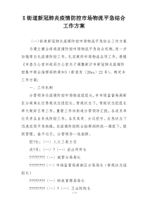 X街道新冠肺炎疫情防控市场物流平急结合工作方案