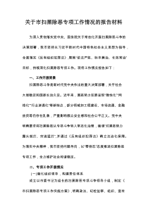 关于市扫黑除恶专项工作情况的报告材料