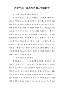 关于年轻干部腐败问题的调研报告