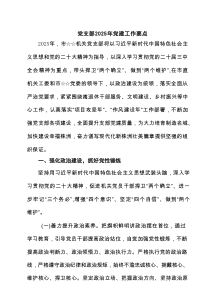 党支部2025年党建工作要点（7篇）