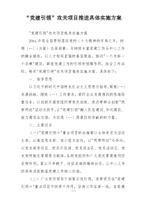 “党建引领”攻关项目推进具体实施方案