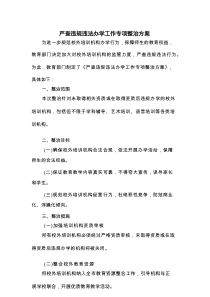 严查违规违法办学工作专项整治方案