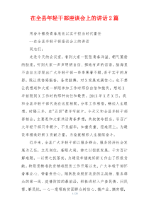 在全县年轻干部座谈会上的讲话2篇