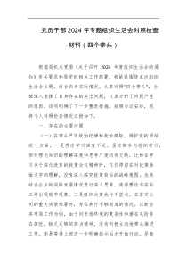 党员干部2024年专题组织生活会对照检查材料四个带头