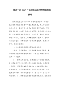 党员干部2024年组织生活会对照检查发言提纲