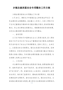 乡镇自建房屋安全专项整治工作方案