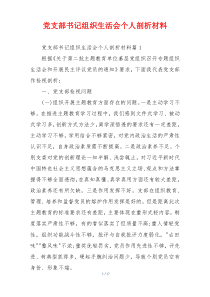 党支部书记组织生活会个人剖析材料