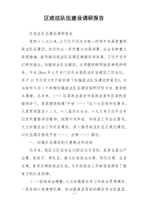 区政法队伍建设调研报告