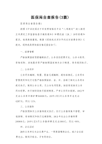 医保局自查报告（3篇）