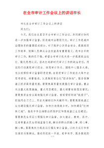 在全市审计工作会议上的讲话市长