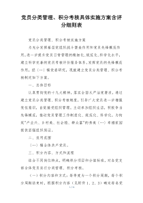 党员分类管理、积分考核具体实施方案含评分细则表