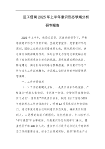 区工信局2025年上半年意识形态领域分析研判报告
