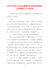 在全市文物工作会议暨第四次全国文物普查工作部署会议上的讲话