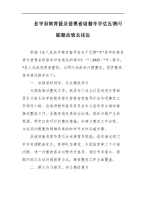 县学前教育普及普惠省级督导评估反馈问题整改情况报告