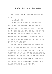 县年轻干部教育管理工作情况报告