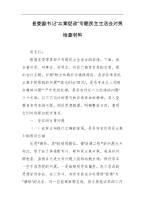 县委副书记以案促改专题民主生活会对照检查材料