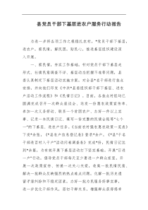 县党员干部下基层进农户服务行动报告
