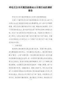 呼伦贝尔市开展四级联动大引领行动的调研报告