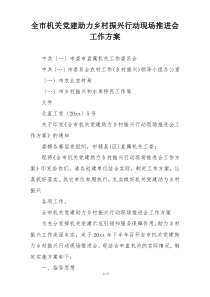全市机关党建助力乡村振兴行动现场推进会工作方案