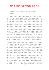 在全市生态环境保护推进会上的讲话