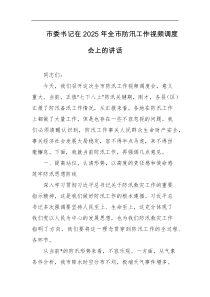 市委书记在2025年全市防汛工作视频调度会上的讲话