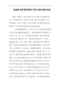 县基层党建提质增效项目化建设情况报告
