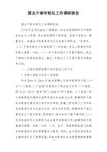 国企干部年轻化工作调研报告