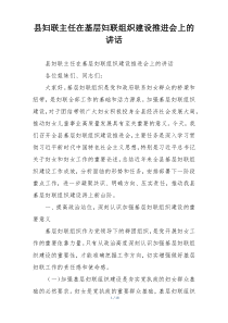县妇联主任在基层妇联组织建设推进会上的讲话