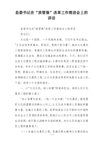县委书记在“放管服”改革工作推进会上的讲话