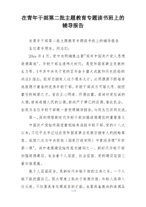 在青年干部第二批主题教育专题读书班上的辅导报告