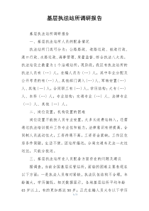 基层执法站所调研报告