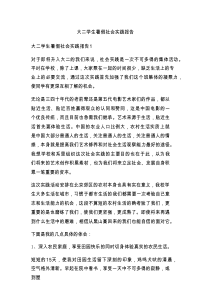 大二学生暑假社会实践报告
