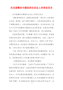 在巡查整改专题组织生活会上的表态发言