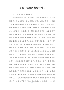 县委书记现实表现材料1