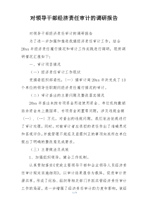 对领导干部经济责任审计的调研报告