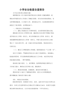 小学安全检查自查报告