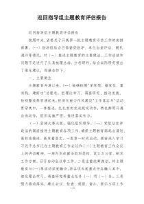 巡回指导组主题教育评估报告