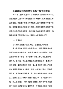 县审计局2025年意识形态工作专题报告