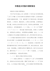 市推进乡村振兴调研报告