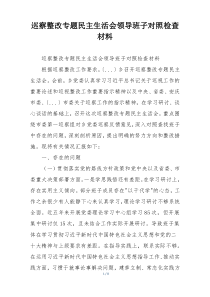 巡察整改专题民主生活会领导班子对照检查材料